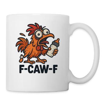 F-CAW-F Eltern Hahn Huhn Humor Geschenkidee - Tasse - Weiß - Rechts