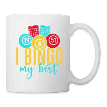 Jeu de bingo Je bingo Mon meilleur bingo - Mug blanc - blanc - Droite