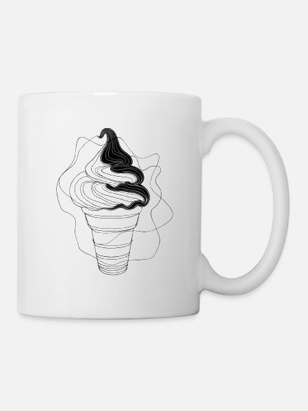 Eiswaffel Skizze - Tasse - Weiß