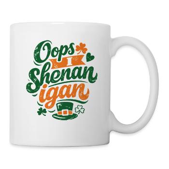 Oups, je fais des bêtises Jeu de mots de la Saint-Patrick - Mug blanc - blanc - Droite