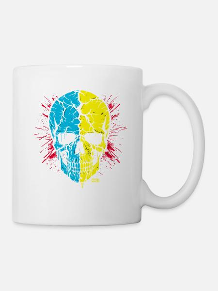 Skull Split Neon Palette - Tasse - Weiß