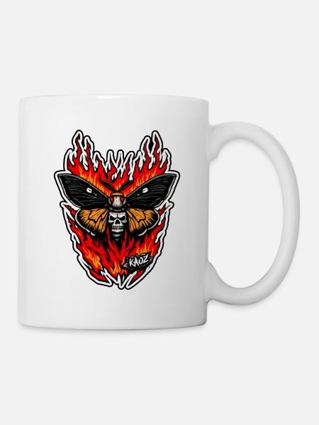 Flammenschädelmotten-Inferno - Tasse - Weiß