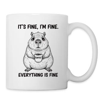 Its Fine Im Fine Coffee Capybara Humor - Mug - white - Right