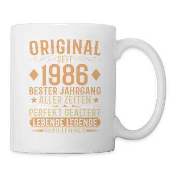 Original Jahrgang 1986 Baujahr Geburtstag - Tasse - Weiß - Rechts