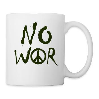 NO WAR – Statement for peace against war - Mug - white - Right