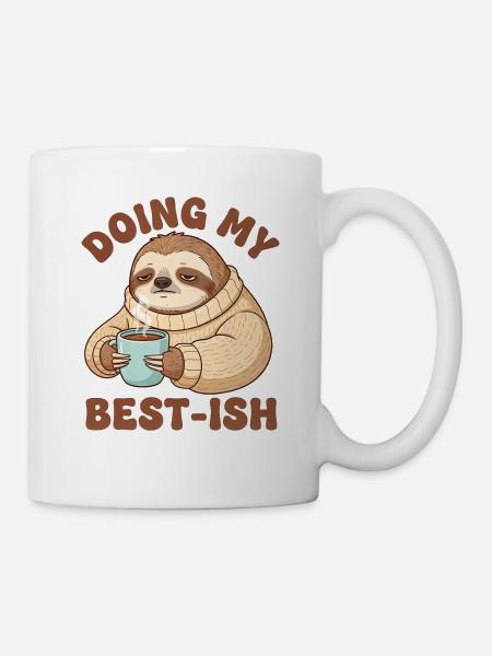 Doing My Best-Ish Sloth - Tasse - Weiß