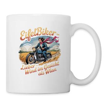  EifelBiker Lieber Wind Im Gesicht Als Wlan - Tasse - Weiß - Rechts