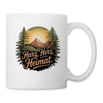  Harz Herz Heimat Sonnenuntergang Berge Wald - Tasse - Weiß - Rechts