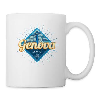 Genua Ligurien Italien Urlaub Vintage Souvenir - Tasse - Weiß - Rechts