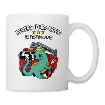 Feuerwehrmann in Ausbildung Feuerwehrausbildung - Tasse - Weiß - Rechts