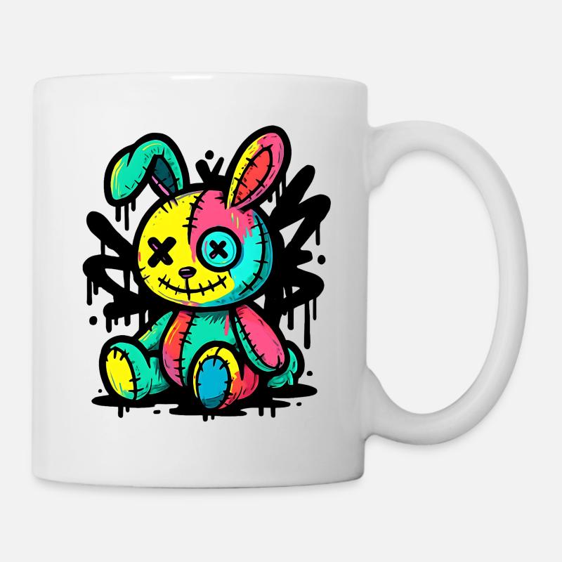 Poupée animale d’horreur Gothique Gothique Weirdcore - Mug blanc - blanc