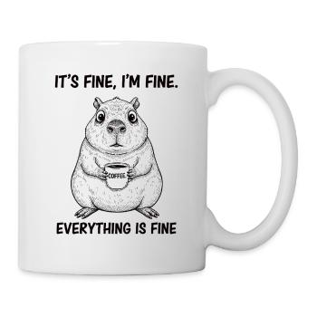 Its Fine Im Fine Coffee Capybara Humor - Mug - white - Right
