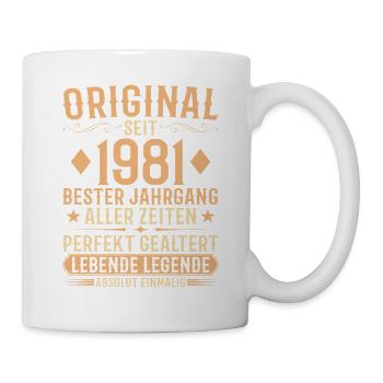 Original Jahrgang 1981 Baujahr Geburtstag - Tasse - Weiß - Rechts