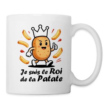 Je suis le Roi de la patate frite, chef cuisinier - Mug blanc - blanc - Droite