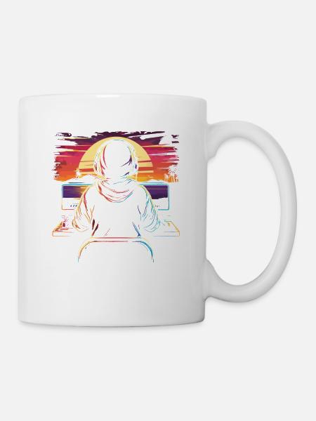 Gamer Synthwave - Tasse - Weiß