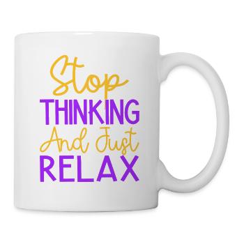 Yoga : arrête de penser et détends-toi Yoga drôle - Mug blanc - blanc - Droite