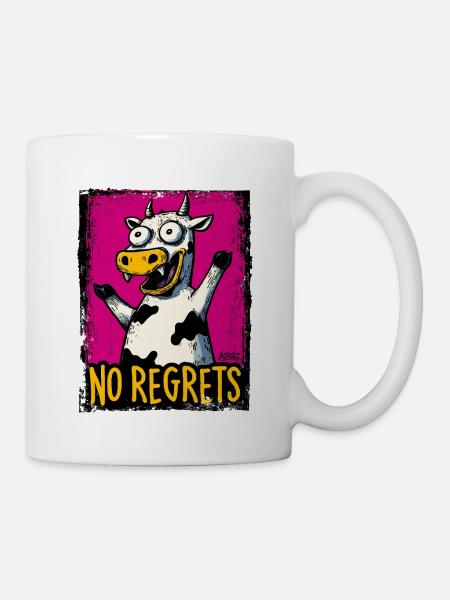 No Regrets Cow Pop Art - Tasse - Weiß