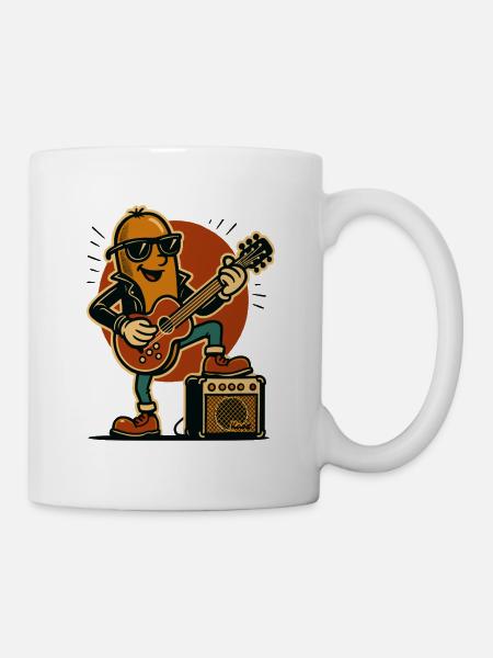 Hot Dog Gitarrist Rocker - Tasse - Weiß