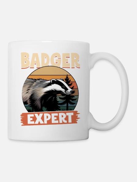Funny Animal Badger - Tasse - Weiß