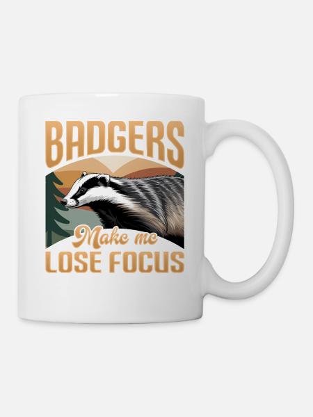 Funny Animal Badger - Tasse - Weiß