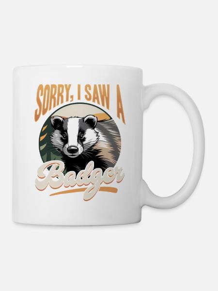 Funny Animal Badger - Tasse - Weiß