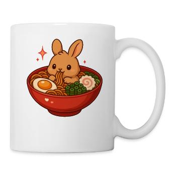 Hase mit Nudeln Ramen kawaii Hase - Tasse - Weiß - Rechts