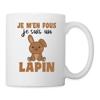 Je m'en fous je suis un lapin - süßer Hase - Tasse - Weiß - Rechts