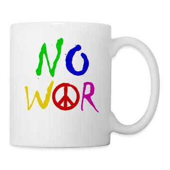 NO WAR – Statement for peace against war - Mug - white - Right