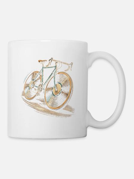 Vinyl Sammler Plattensammler Schallplatten Fahrrad - Tasse - Weiß