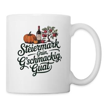  Steiermark Griin Gschmackig Guat Kürbis Apfelbaum - Tasse - Weiß - Rechts
