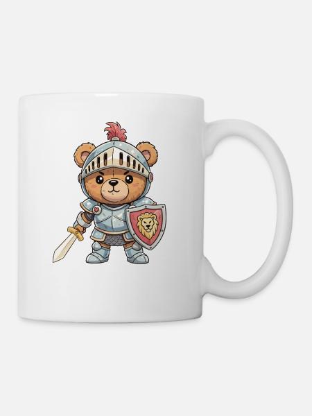 Ritterbär im Panzer - Tasse - Weiß