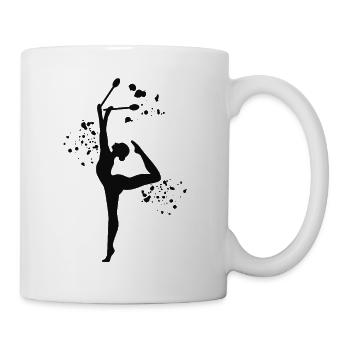 Gymnast With Clubs Rhythmic Gymnastics - Mug - white - Right