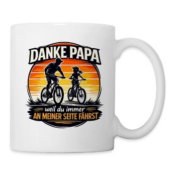 Danke Papa Fahrradliebe Retro Vatertag Geschenk - Tasse - Weiß - Rechts