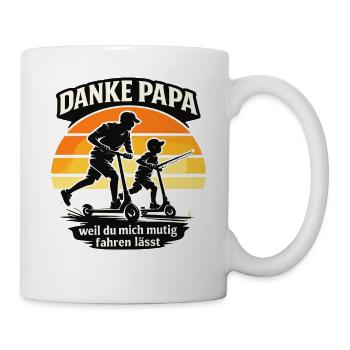 Danke Papa Mutig Fahren Vatertag Geschenk Retro - Tasse - Weiß - Rechts