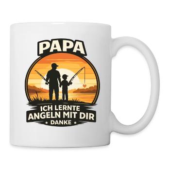 Papa Angeln Mit Dir Danke Retro Vatertag Geschenk - Tasse - Weiß - Rechts