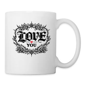 Ornement d’amour en forme de cœur de rose Love You Saint-Valentin - Mug blanc - blanc - Droite