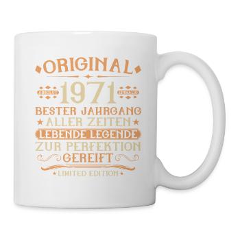 1971 Geboren Lebende Legende 55. Geburtstag - Tasse - Weiß - Rechts