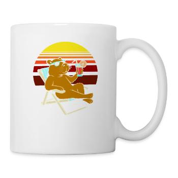 Capybara auf der Sonnenliege Retro-Sonnenurlaub - Tasse - Weiß - Rechts
