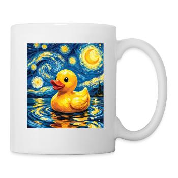 Nuit étoilée Art du canard en caoutchouc Amant du canard - Mug blanc - blanc - Droite