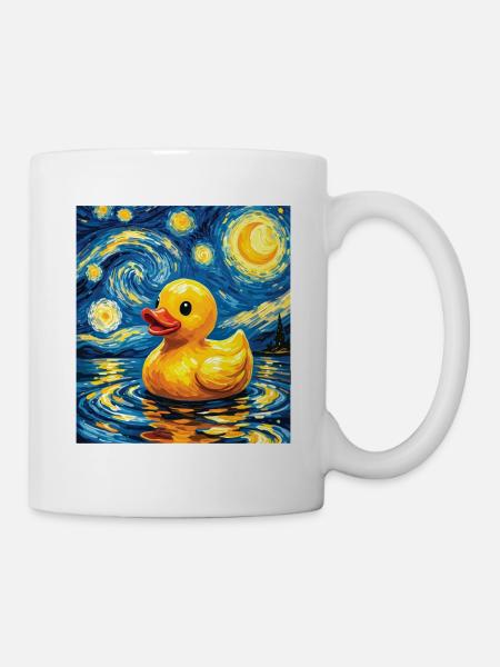 Sternennacht Gummienten-Kunst-Enten-Liebhaber - Tasse - Weiß