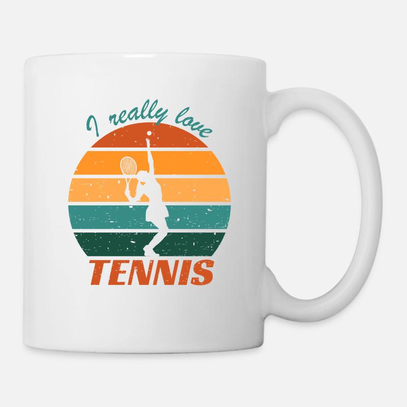 I Really Love Tennis Sunset - Mug - white