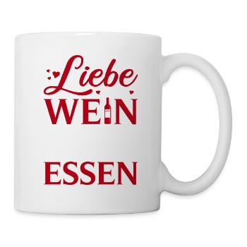 Liebe es mit Wein zu Kochen / Lustiger Spruch - Tasse - Weiß - Rechts