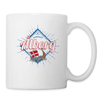 Aalborg Stadt Dänemark Wikingerschiff Souvenir - Tasse - Weiß - Rechts