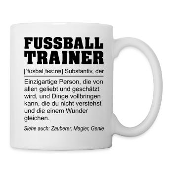 Lustige Definition Fußballtrainer Geschenk - Tasse - Weiß - Rechts