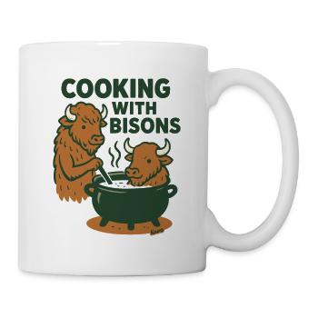 Cooking with Bisons - Mug - white - Right