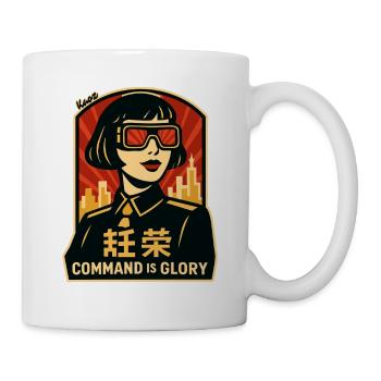 Command Is Glory Retro-Poster - Tasse - Weiß - Rechts