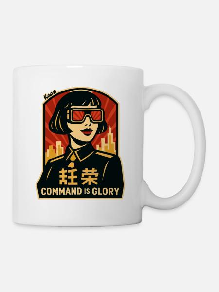 Command Is Glory Retro-Poster - Tasse - Weiß