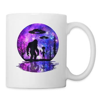 Alien Bigfoot UFO Sasquatch Believers Raumschiff - Tasse - Weiß - Rechts