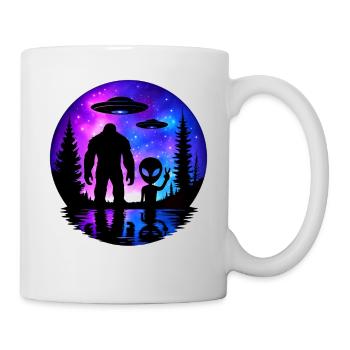 Alien Bigfoot UFO Sasquatch Believers Raumschiff - Tasse - Weiß - Rechts