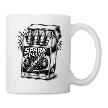 Zündkerzen in einer Box  Power für Schrauber - Tasse - Weiß - Rechts